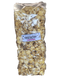 a bag of popcorn on a black background